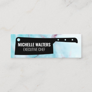 Cleaver Knife   Ocean Granite Background Mini Business Card