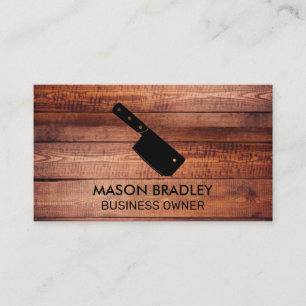 Cleaver Knife   Wooden Boards Business Card