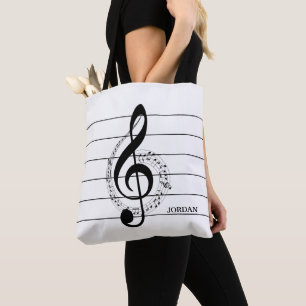 Clef And Notes Tote Bag