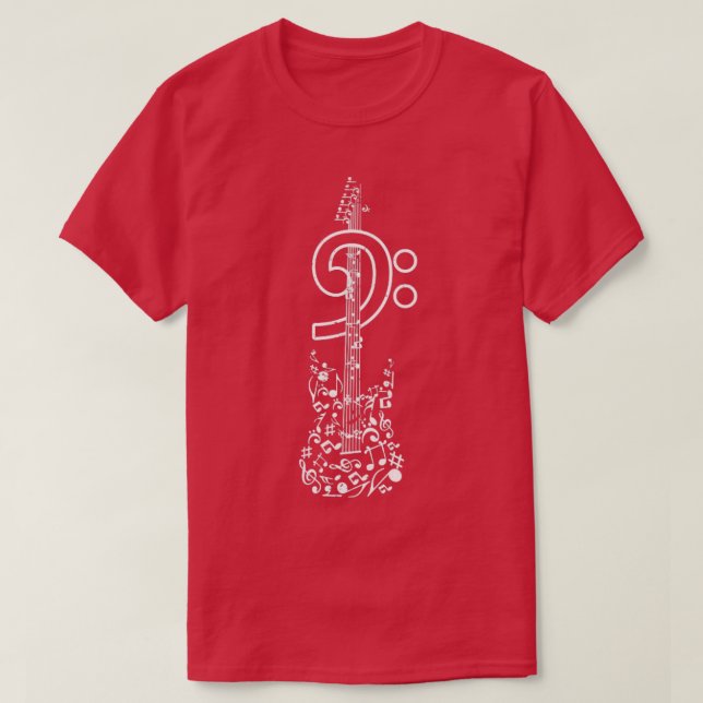 Clef Bass Guitar Retro Bassist T-Shirt (Design Front)
