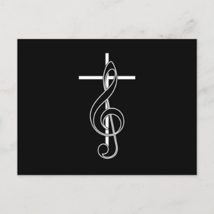 Clef Cross Church Choir Chorus Choral Music Gift Postcard