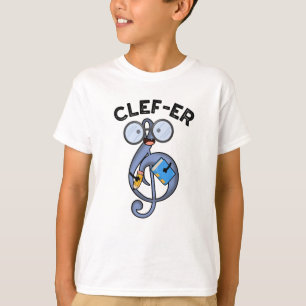 Clef-er Funny Music Pun  T-Shirt