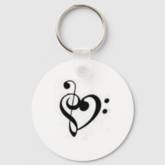 clef heart key ring