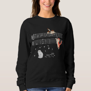 Clef Musician Cute Cat Kitty Playing Music Note Sweatshirt