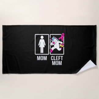 Cleft Palate Lip Mum Unicorn Cleft Strong Awarenes Beach Towel