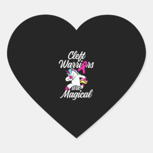 Cleft Palate Lip Warrior Unicorn Cleft Strong Awar Heart Sticker