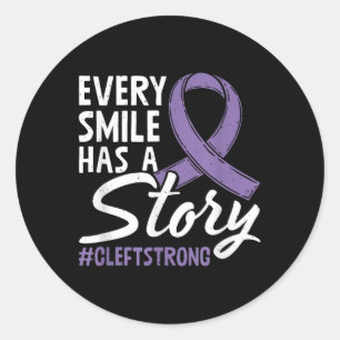 Cleft Strong Cleft Warrior Cleft Craniofacial Awar Classic Round Sticker