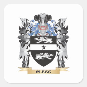 Clegg Coat of Arms - Family Crest Square Sticker