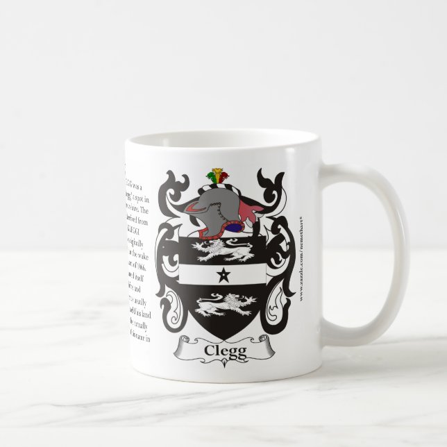 Clegg, the Origin, the Meaning and the Crest Coffee Mug (Right)