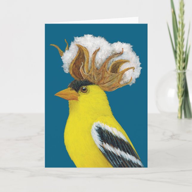 Clem the goldfinch greeting card (Front)