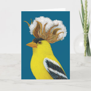 Clem the goldfinch greeting card
