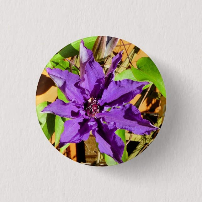 CLEMATIS 3 CM ROUND BADGE (Front)