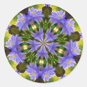 Clematis Abstract Flower Art Classic Round Sticker