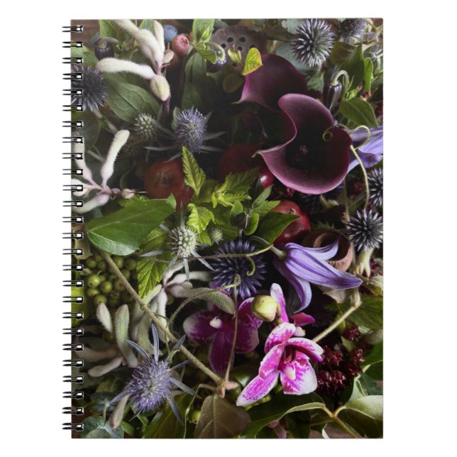 Clematis & Blue Floral Botanical Notebook (Front)