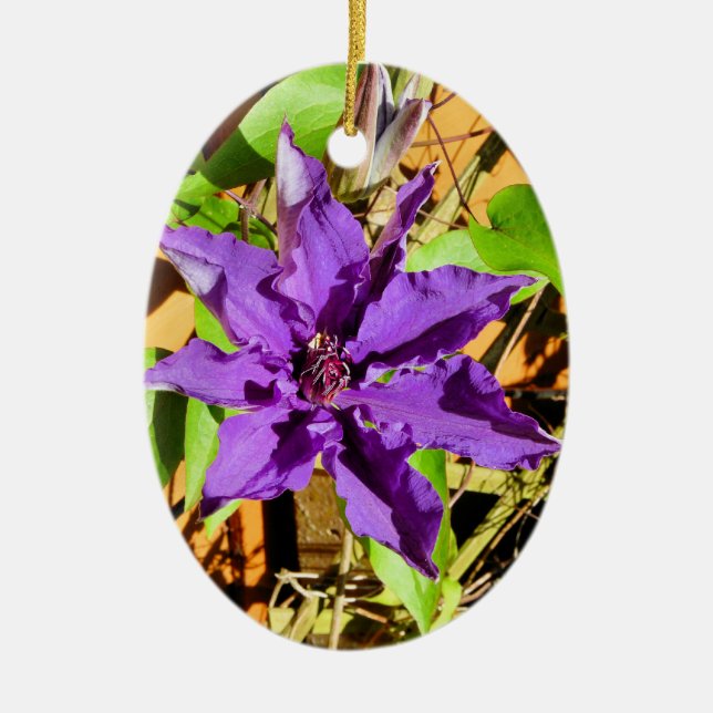 CLEMATIS CERAMIC TREE DECORATION (Front)