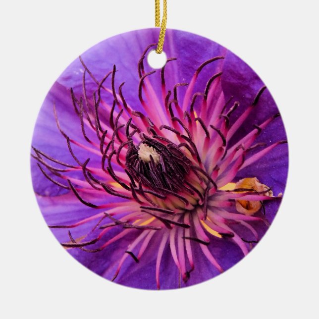 CLEMATIS CERAMIC TREE DECORATION (Front)