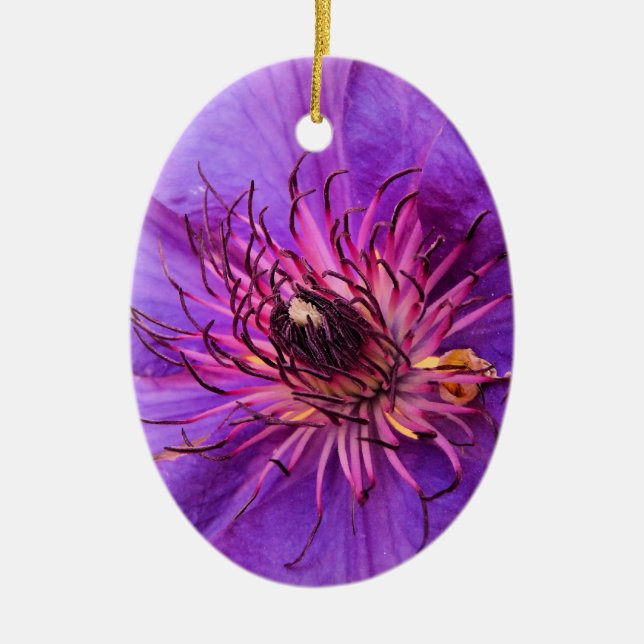 CLEMATIS CERAMIC TREE DECORATION (Front)