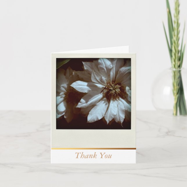 Clematis Floral Photography  Thank You Note Card (Front)