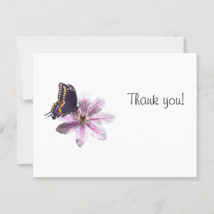 Clematis flower and black swallowtail butterfly postcard