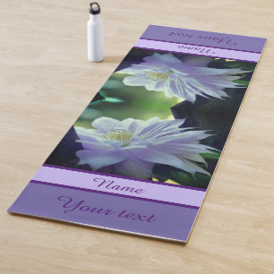 Clematis Flower Nestled In Trellis Personalised Yoga Mat