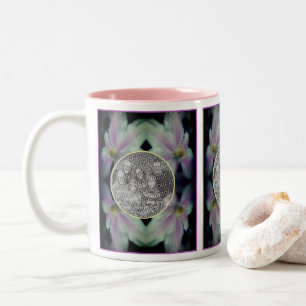 Clematis Flower Petals Abstract Add Your Photo Two-Tone Coffee Mug