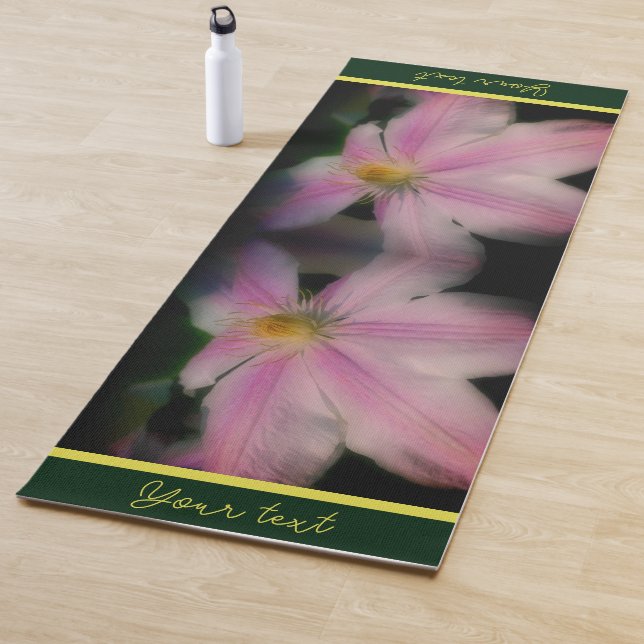 Clematis Flower Petals Up Close Personalised Yoga Mat (In Situ)