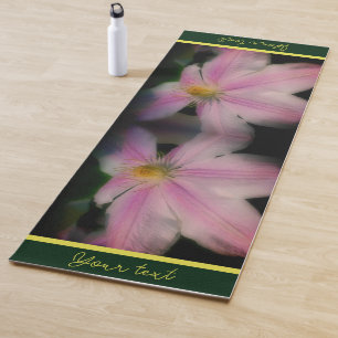 Clematis Flower Petals Up Close Personalized Yoga Mat