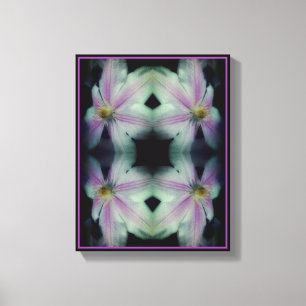 Clematis Flower Petals Up Close Up Abstract  Canvas Print