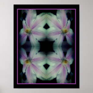 Clematis Flower Petals Up Close Up Abstract Poster