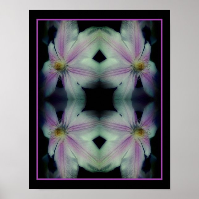 Clematis Flower Petals Up Close Up Abstract  Poster (Front)