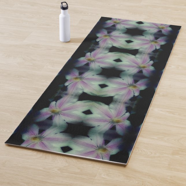 Clematis Flower Petals Up Close Up Abstract  Yoga Mat (In Situ)