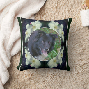 Clematis Flowers Frame Create Your Own Pet Photo Cushion