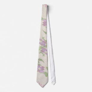 Clematis Flowers Linen Tie