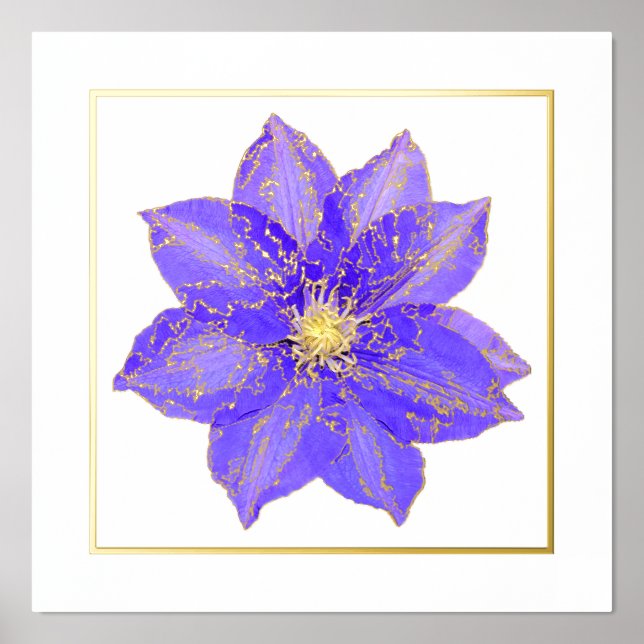 Clematis Foil Accent Print Poster (Front)