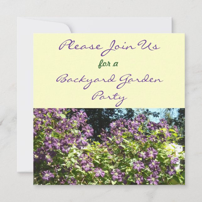 Clematis Garden Party Invitation (Front)