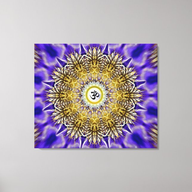 Clematis Om Mandala Stretched Canvas Print (Front)