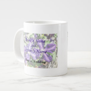 Clematis on a Stone Wall Wedding Program Large Coffee Mug