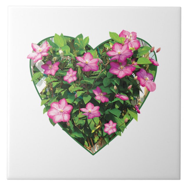 Clematis on a Trellis Tile (Front)