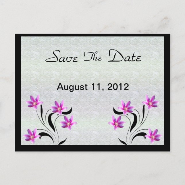 Clematis on Stoney Path save the date postcard (Front)