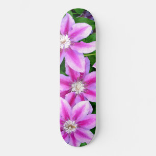 Clematis, pink flowers  skateboard