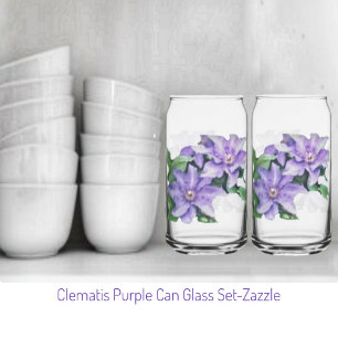Clematis Purple  Can Glass