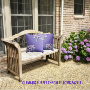 Clematis Purple Cushion