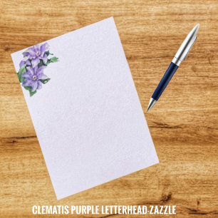 Clematis Purple Custom Letterhead