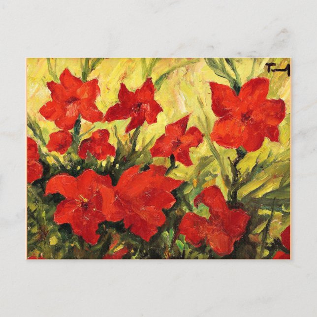 Clematis Red Flowers Postcard (Front)