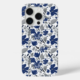 Clematis Vine Blue Watercolor Floral iPhone 15 Pro Case