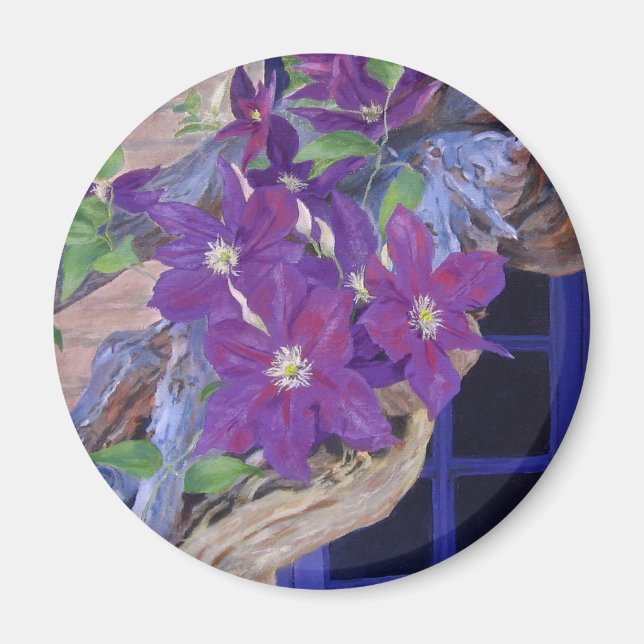 clematis vine magnet (Front)