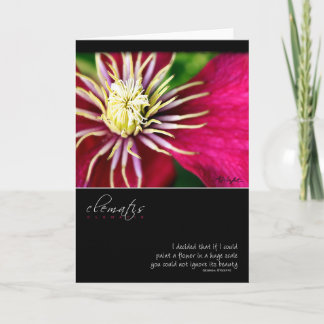 Clematis with Georgia O'Keeffe Quote Card