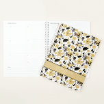 Clematis Yellow Flowers Personalised  Planner<br><div class="desc">A simple and beautiful clematis vine floral watercolor pattern in a colour palette of golden yellow,  grey,  brown and white. Shop this pattern on a variety of merchandise including home decor,  face masks,  accessories,  stationery and greeting cards and much more!</div>