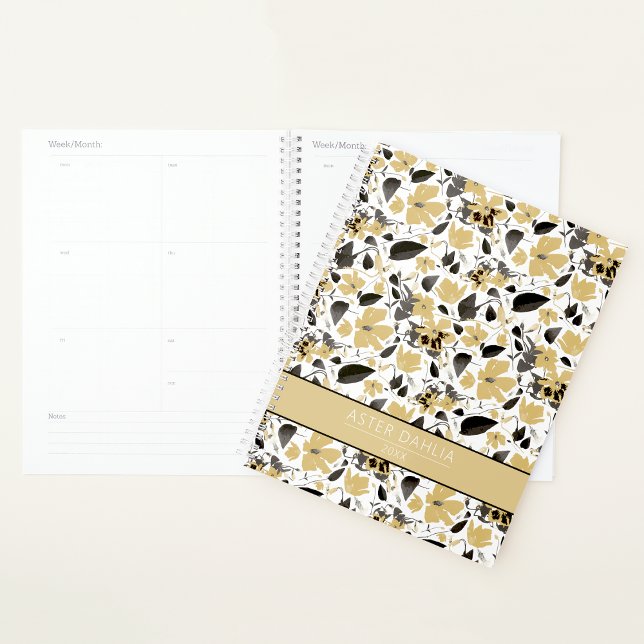 Clematis Yellow Flowers Personalised  Planner (Clematis Yellow Flowers Personalized Planner from Studio Posies. )