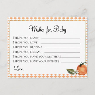 Clemenine Baby Shower - Wishes for Baby Postcard